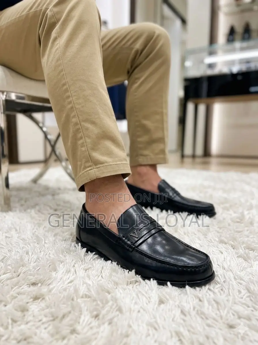 Valentino Men Leather Black Loafers