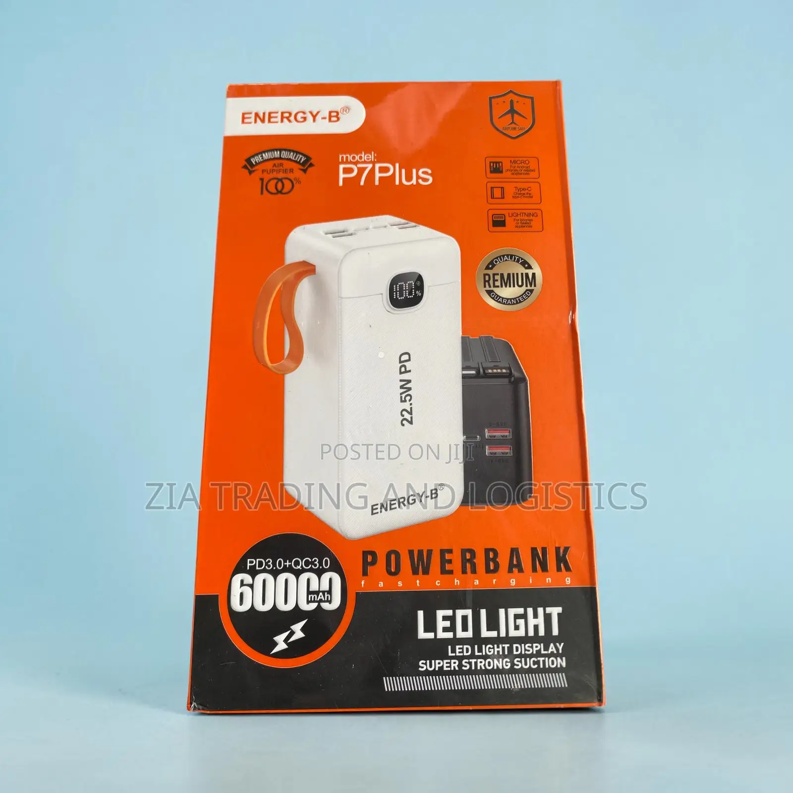 60,000mah Energy-B (P7 Plus) Power Bank – 22.5w Fast Charge