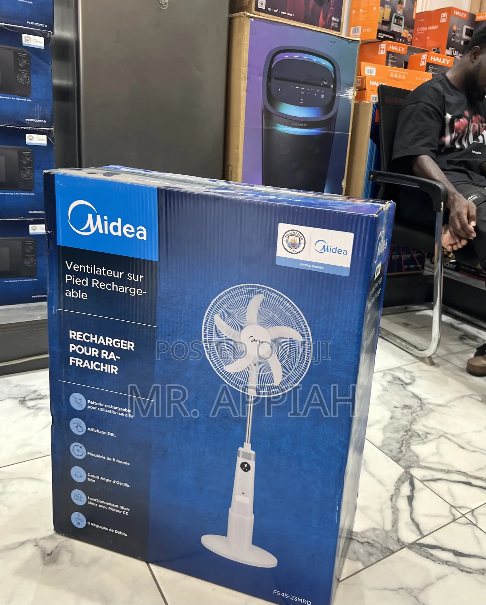 Choose Unique Midea Rechargeable Standing Fan(White) 