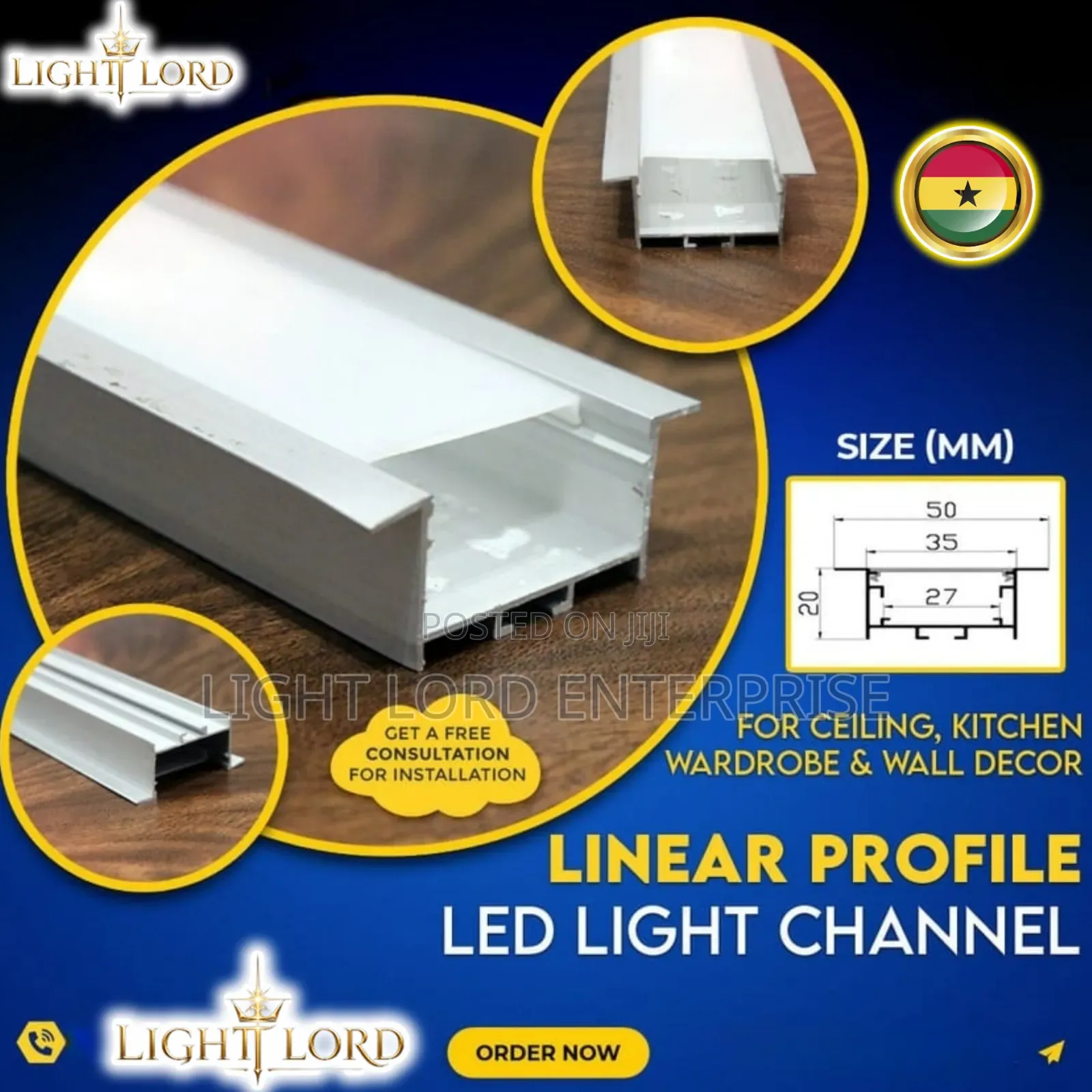 (2324) 25cm Linear Aluminum Profile Channel