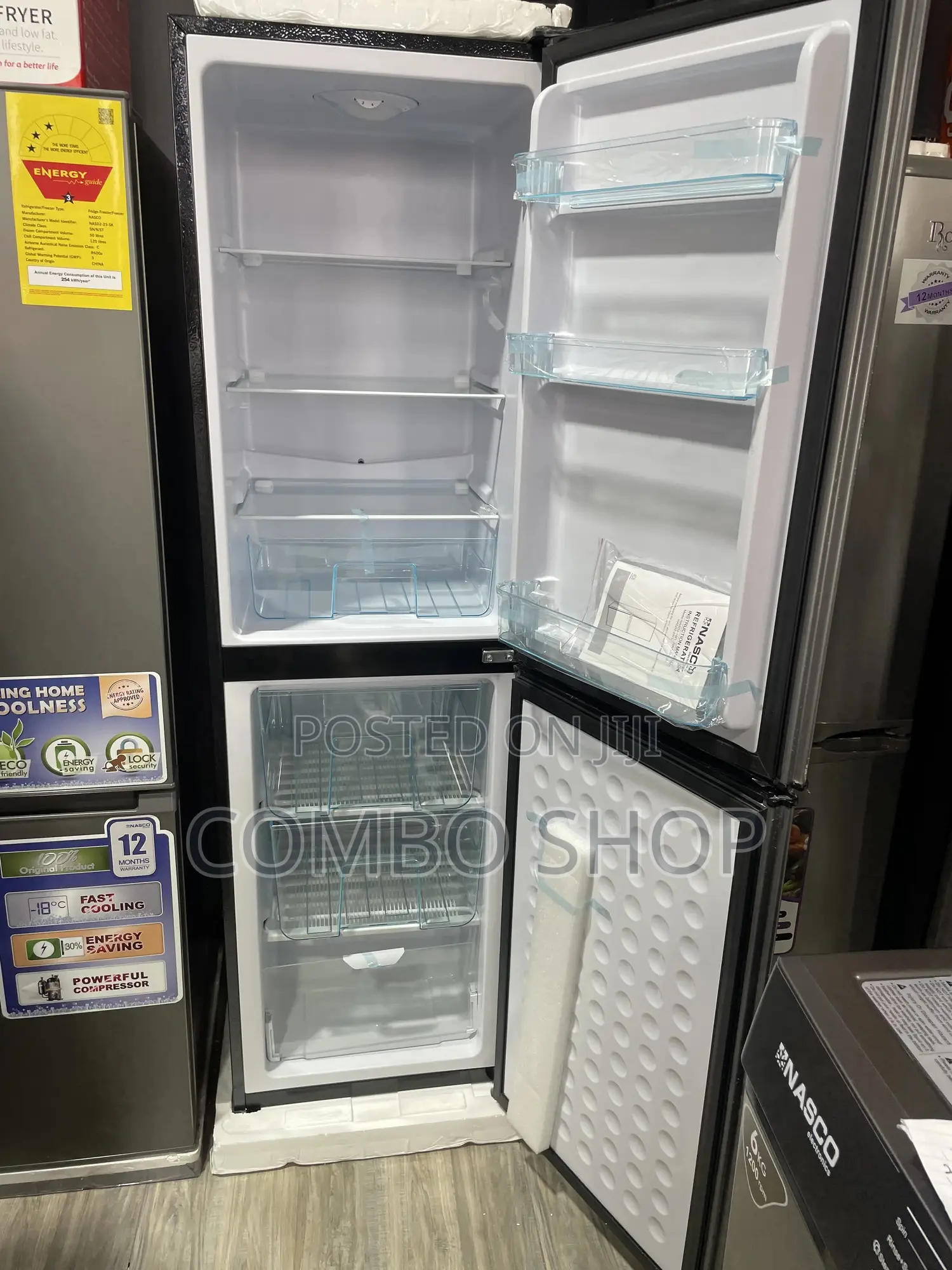 Nasco 196l Double Door Fridge