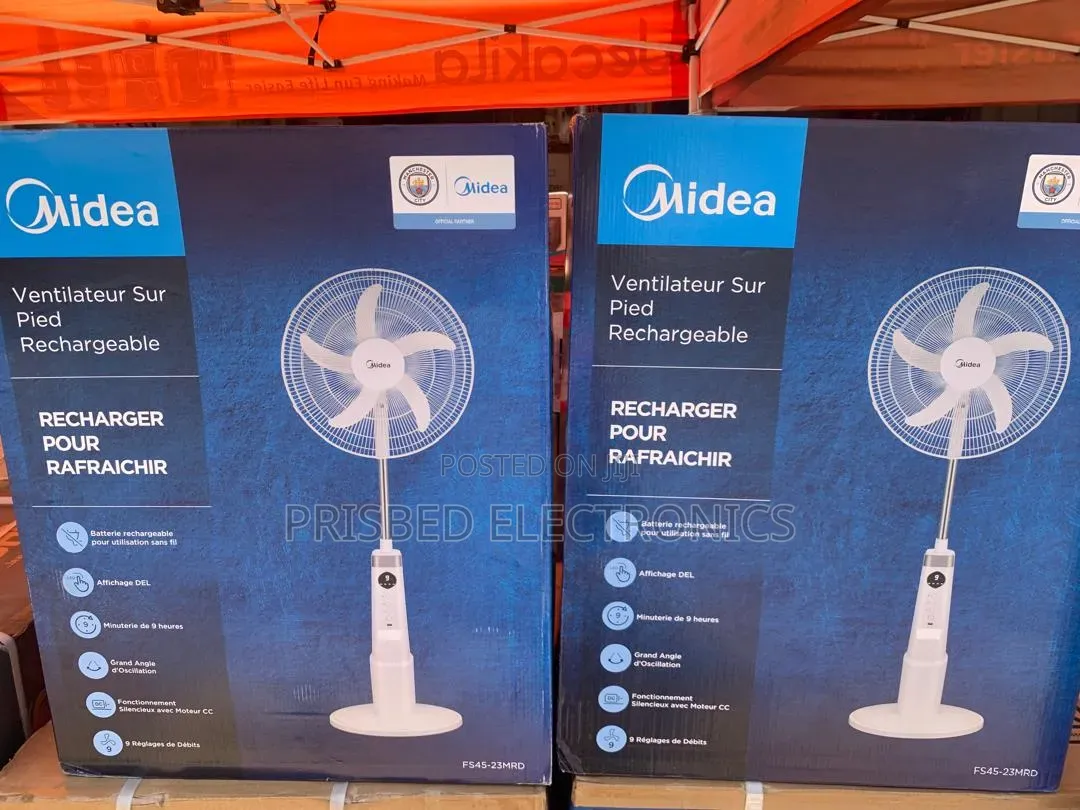 Midea Durable Rechargeable Standing Fan 18"
