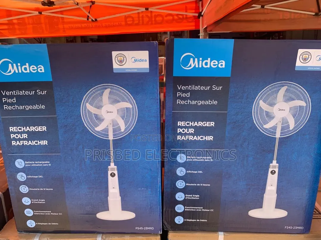 Midea Durable Rechargeable Standing Fan 18"