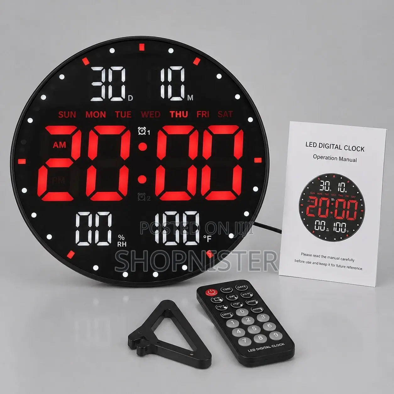 Led Digital Wall Clock With Remote Control | Large Display