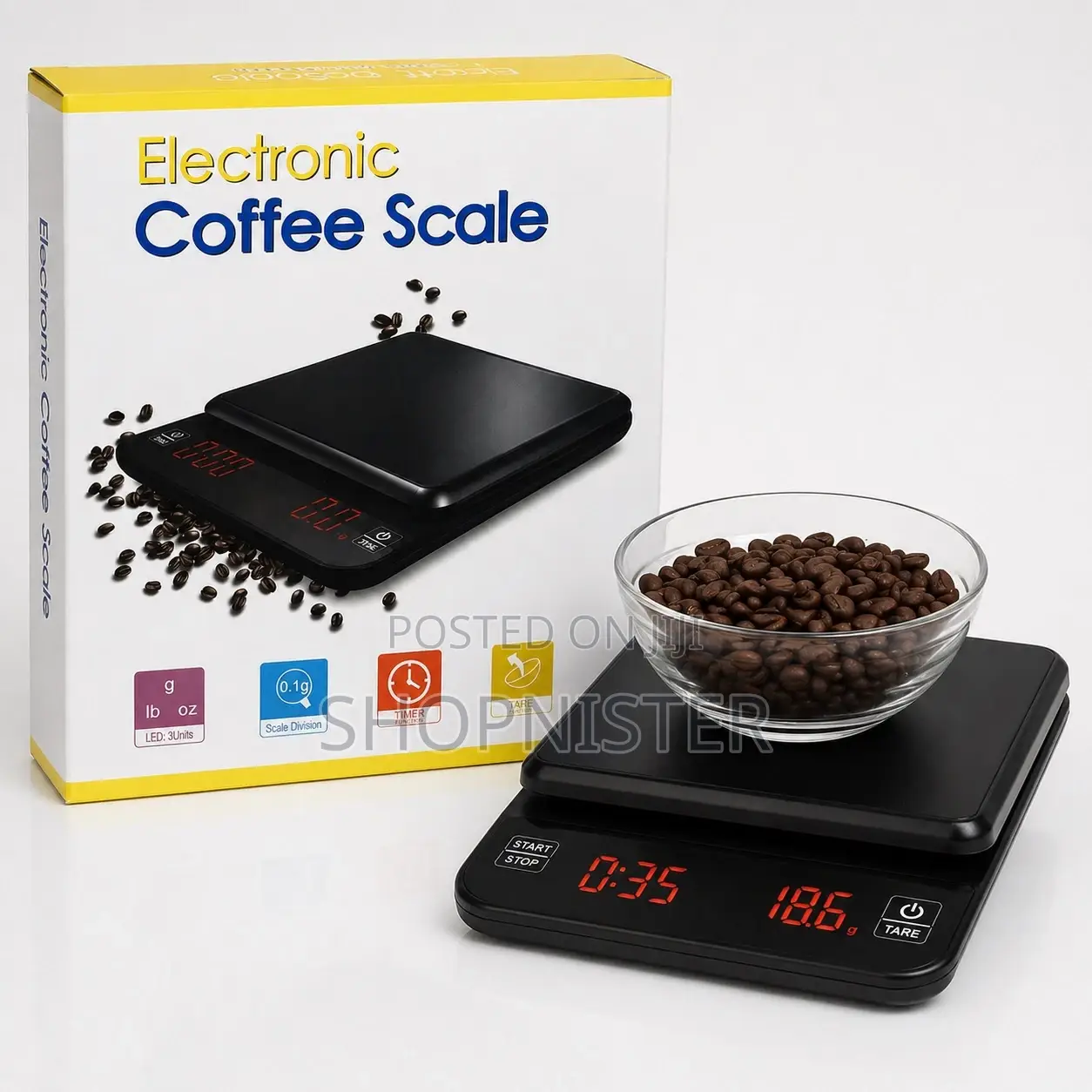 High Precision Digital Coffee Scale | 0.1g Accuracy | Led