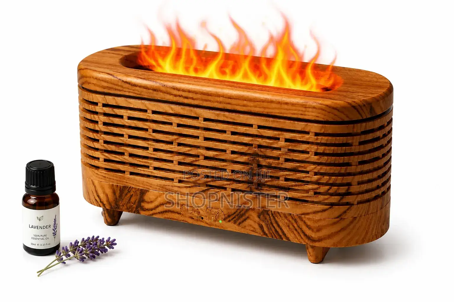 Premium Flame Effect Aroma Diffuser – Luxury Wooden Design 