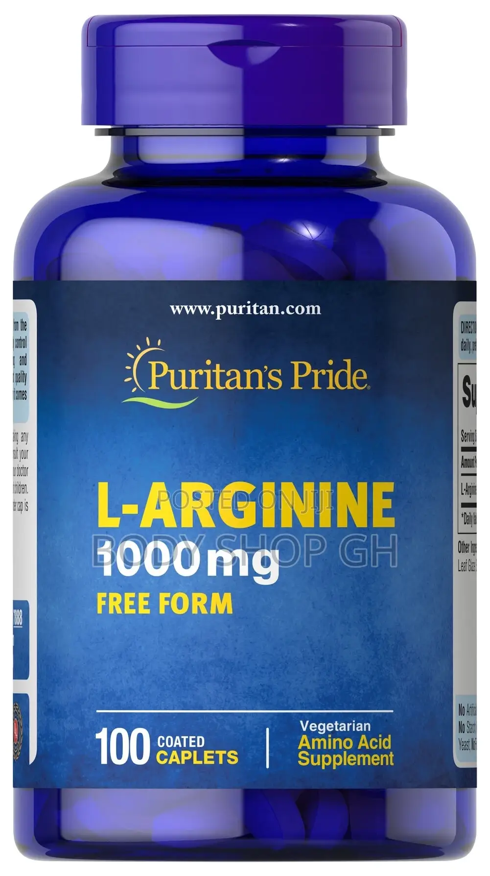 Natural Nitric Oxide Booster - L-Arginine [ 1000mg + 100 Capsules ]