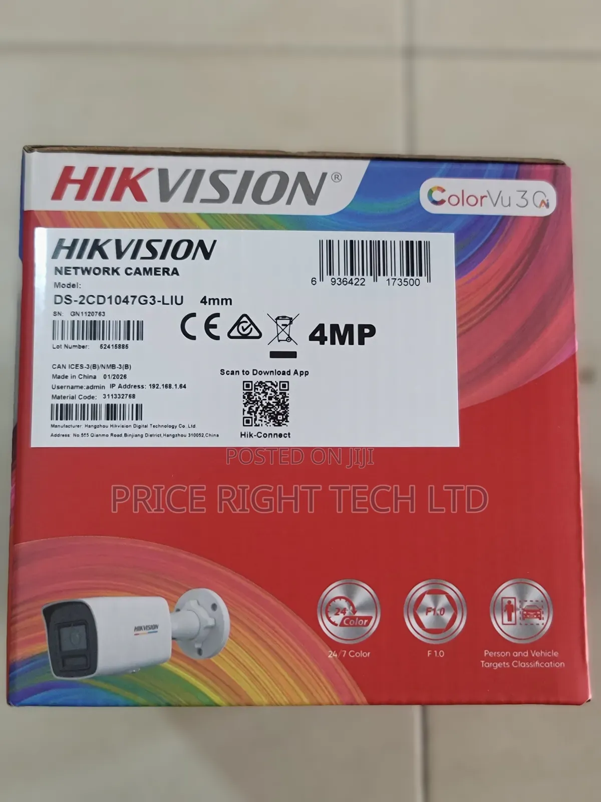 Original Hikvision 4mp Colorvu Ip Poe 3.0 Camera