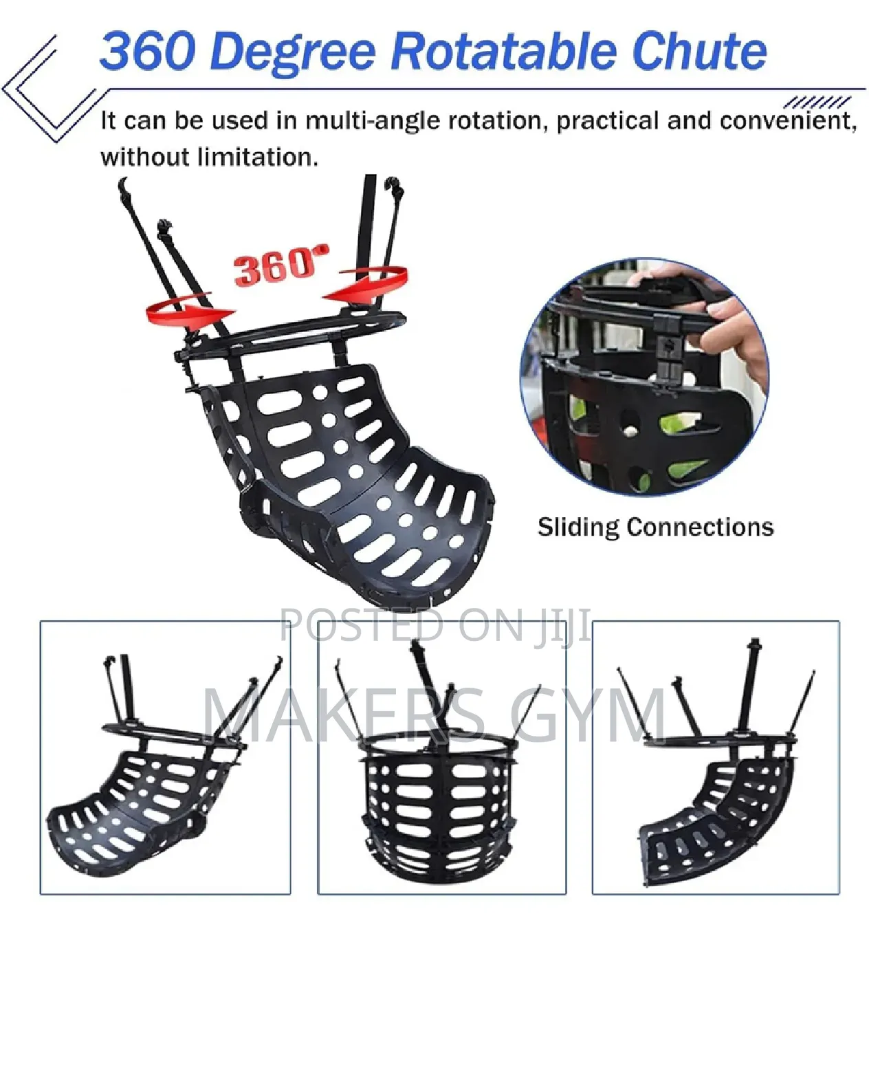 Hanging Basketball Rebounder Attachment, Supports 360° Rotating