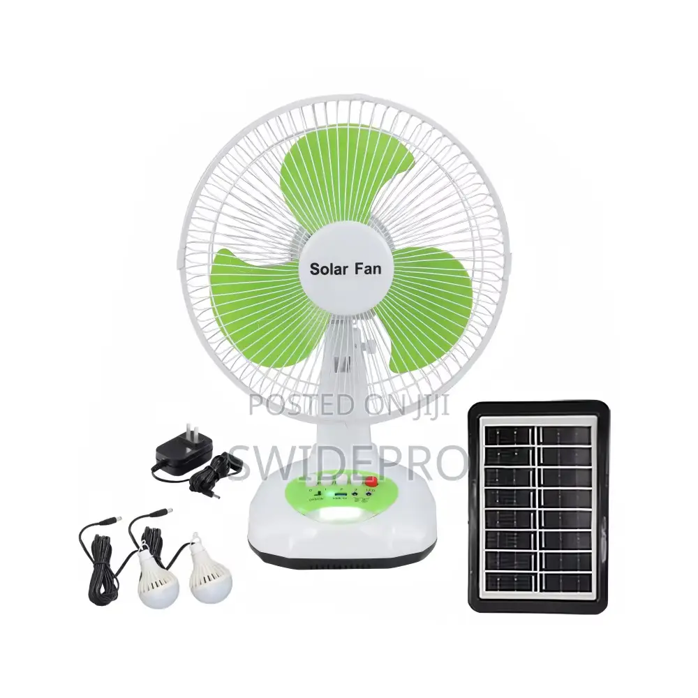 12 Inches Solar Powered Table Top Fan Rechargeable