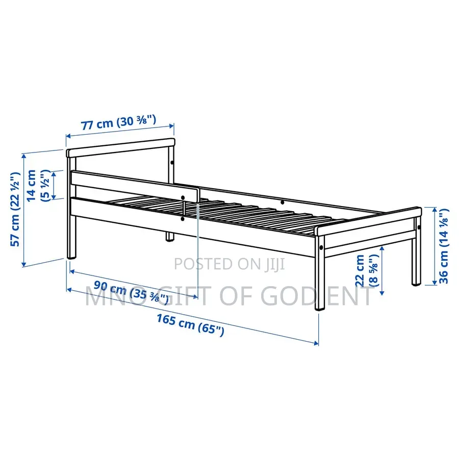 Ikea Sniglar Bed Frame With Slatted Bottom, 70 X 160 Cm, Beech