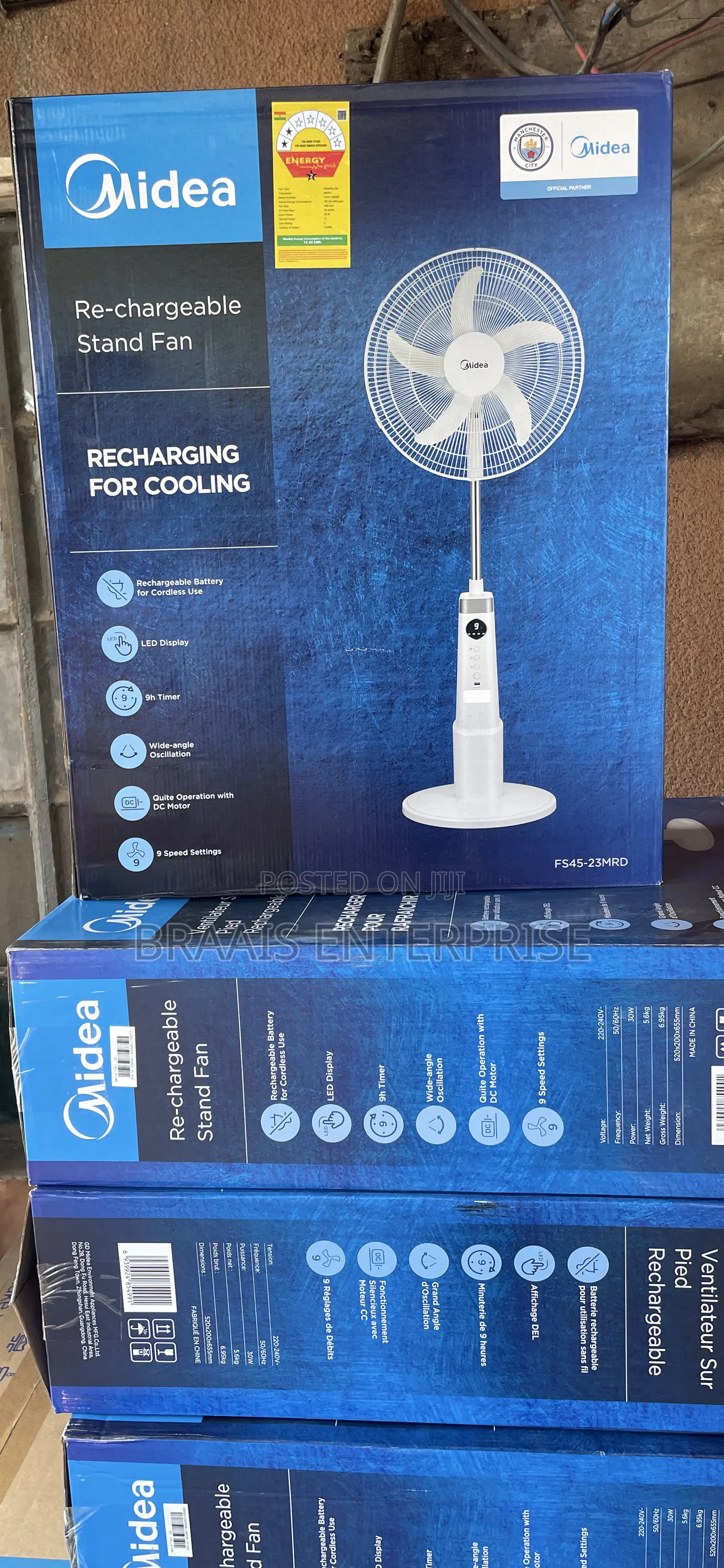 Midea 18 Inch Rechargeable Standing Fan
