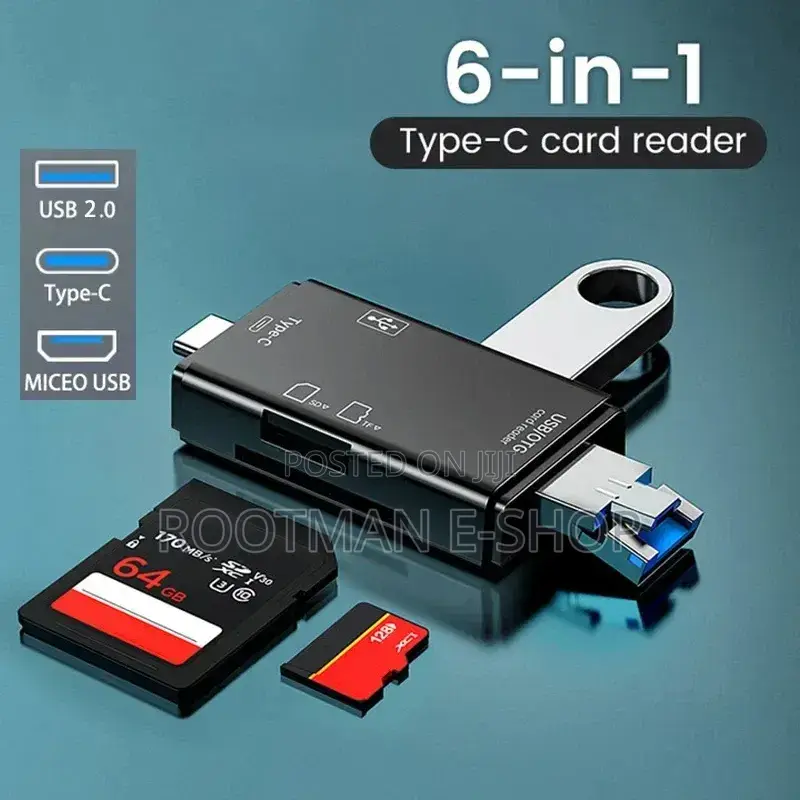 6in1 Usb 2.0 Otg Sd Tf Card Reader