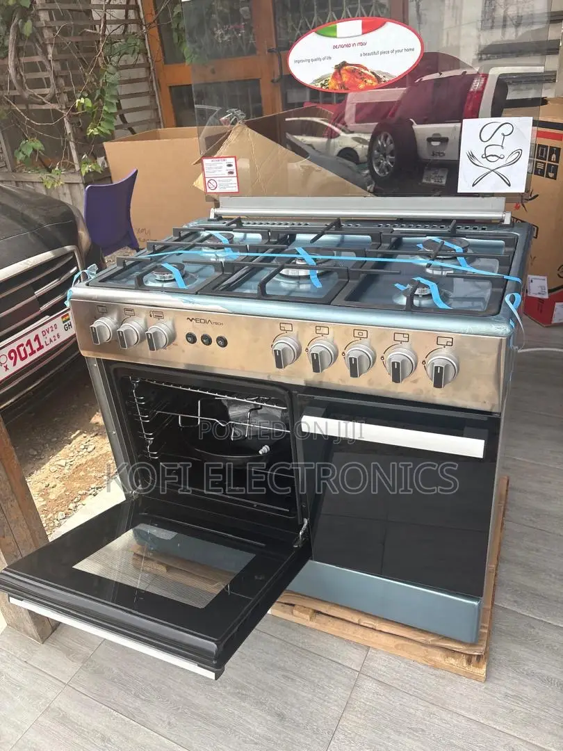 Mediatech 60x90 Grey Gas Cooker Stylish Upgrade for Your Kitchen