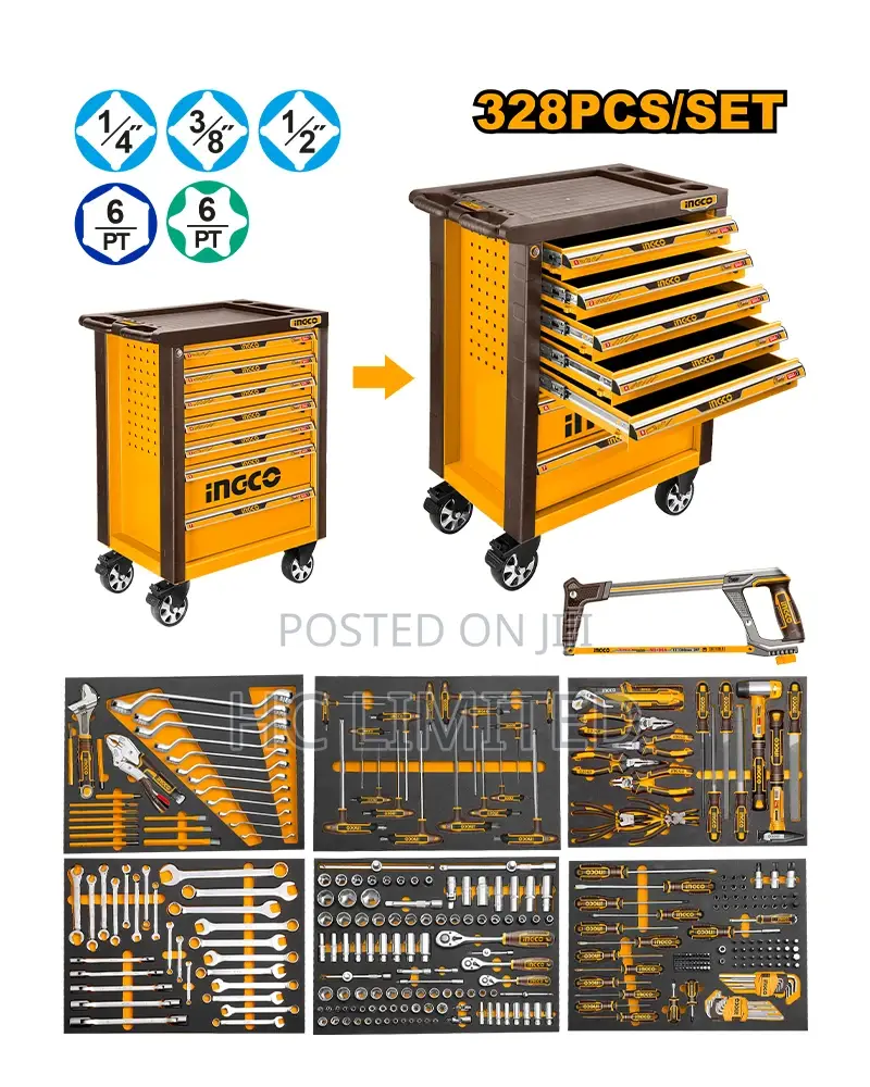 Ingco 328-Piece Tool Chest Set With 7 Drawers – Htcs273281