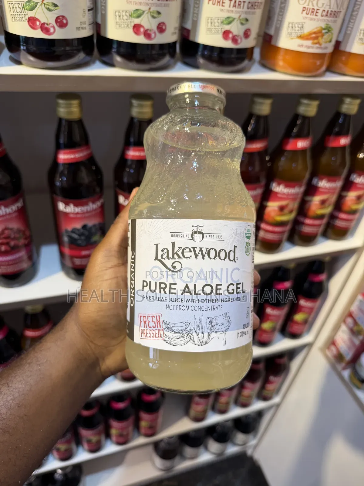 Lakewood Pure Aloe Vera Gel Juice for Digestion Skin Support