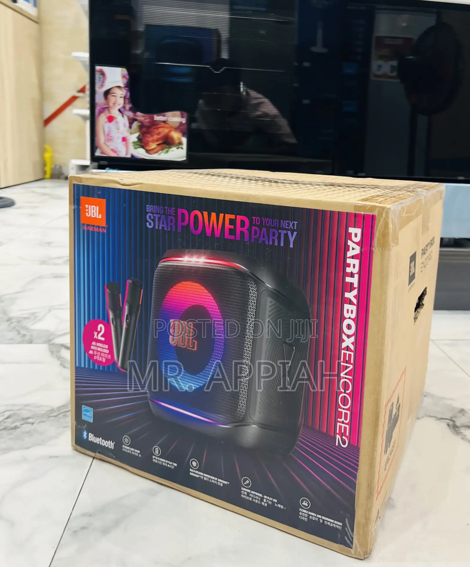 Lovely Design JBL Partybox Encore Portable Party Speaker(2 Microphone)