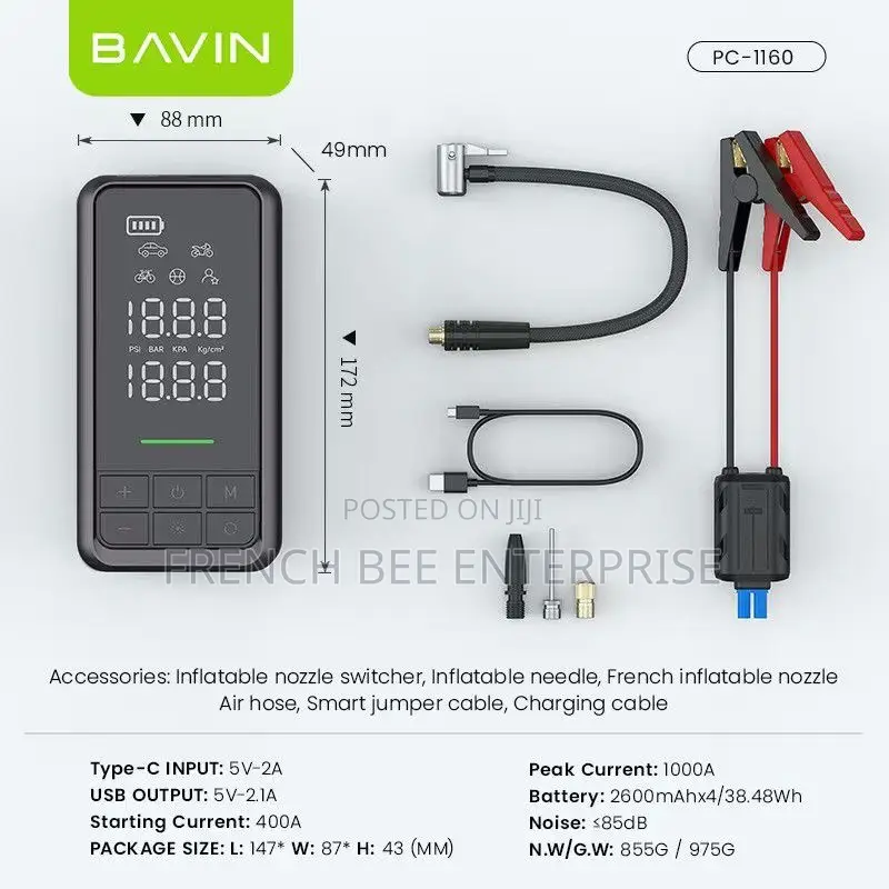 Bavin Car Jump Starter and Power Bank