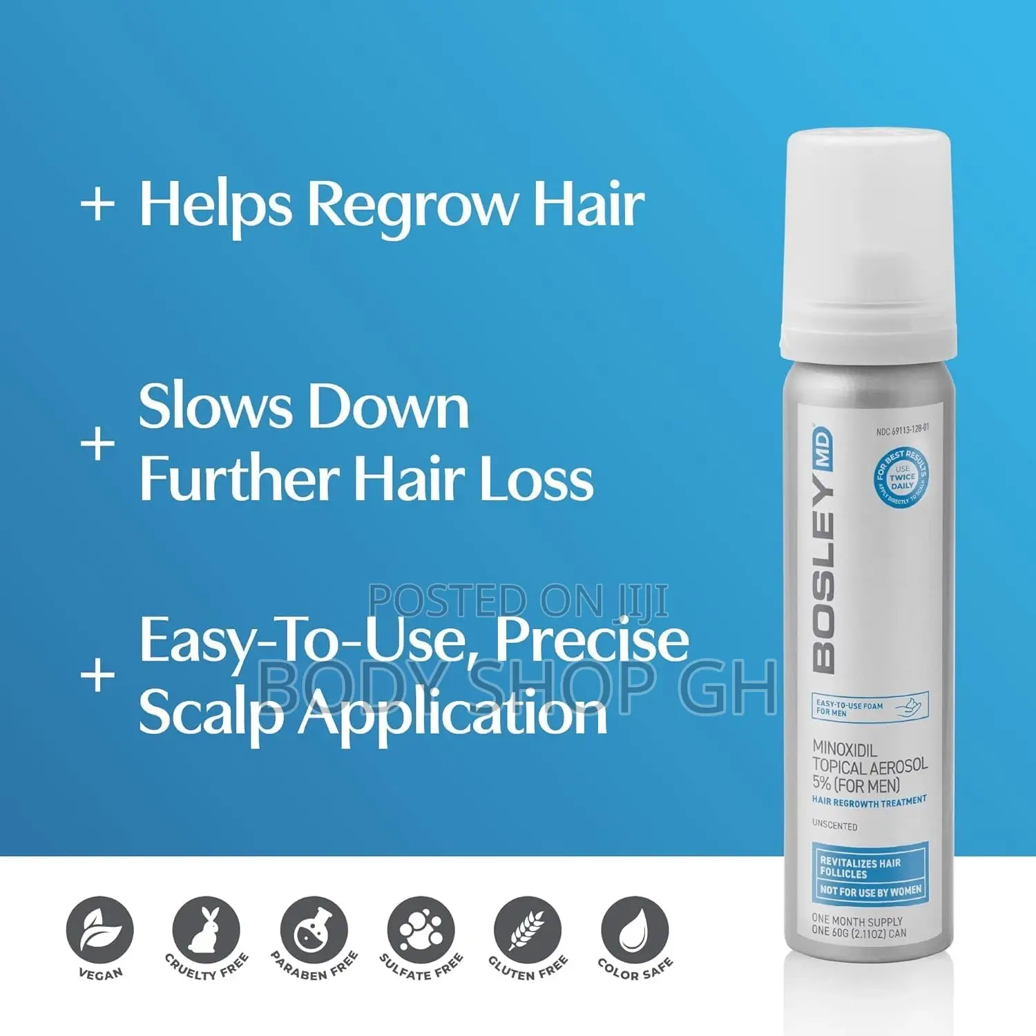 Bosleymd Minoxidil Foam Extra Strength for Hair Loss and Hair Regrowth