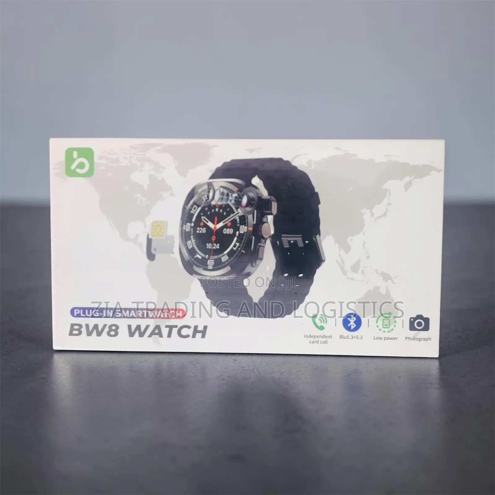Bw8 Smartwatch With Sim Card Slot, Bluetooth Camera - Black/Pink