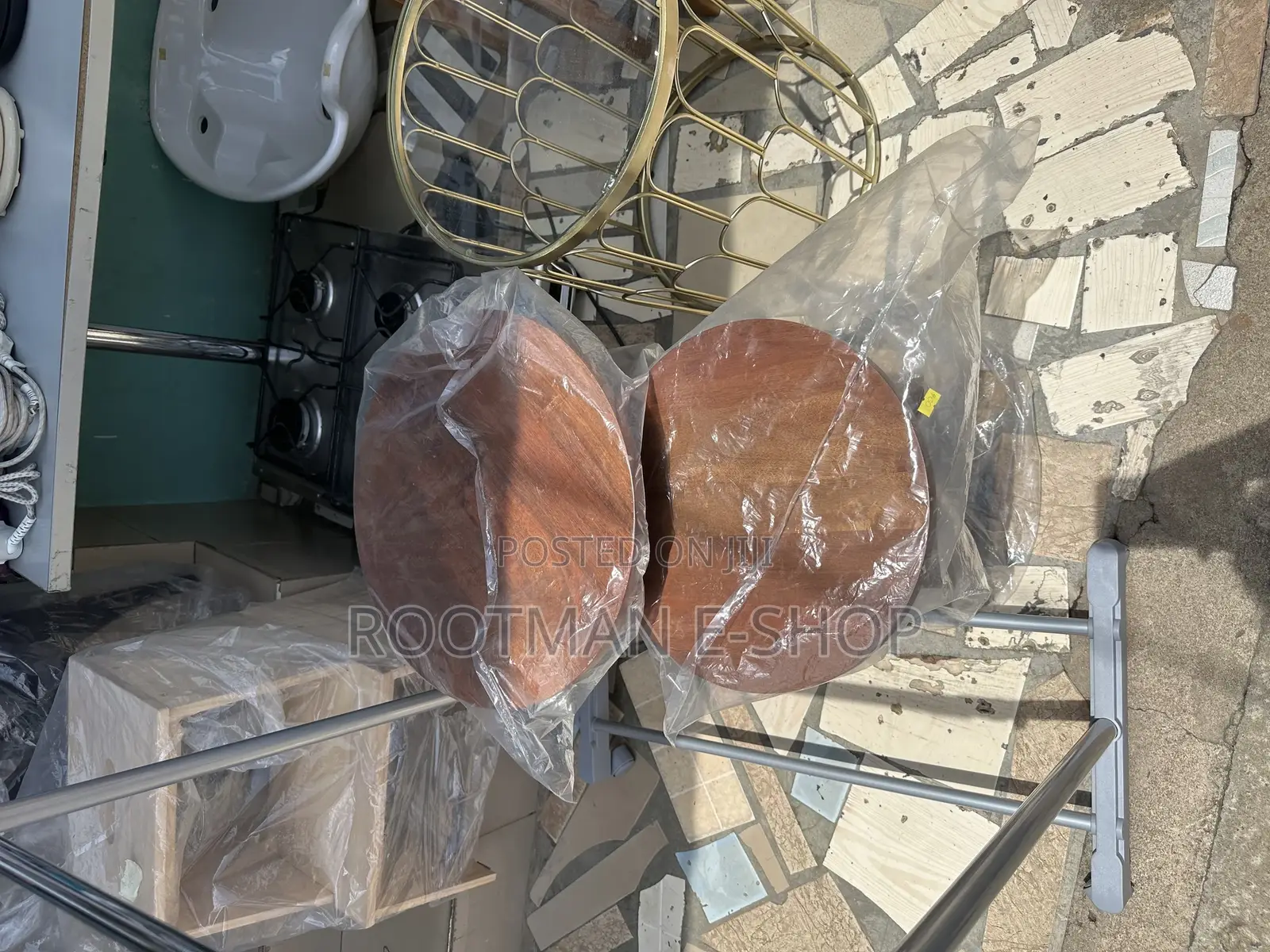 Set of 2 With Round Wood Table and Chair Set