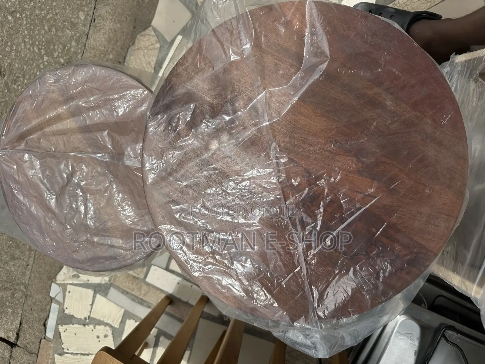 Set of 2 With Round Wood Table and Chair Set