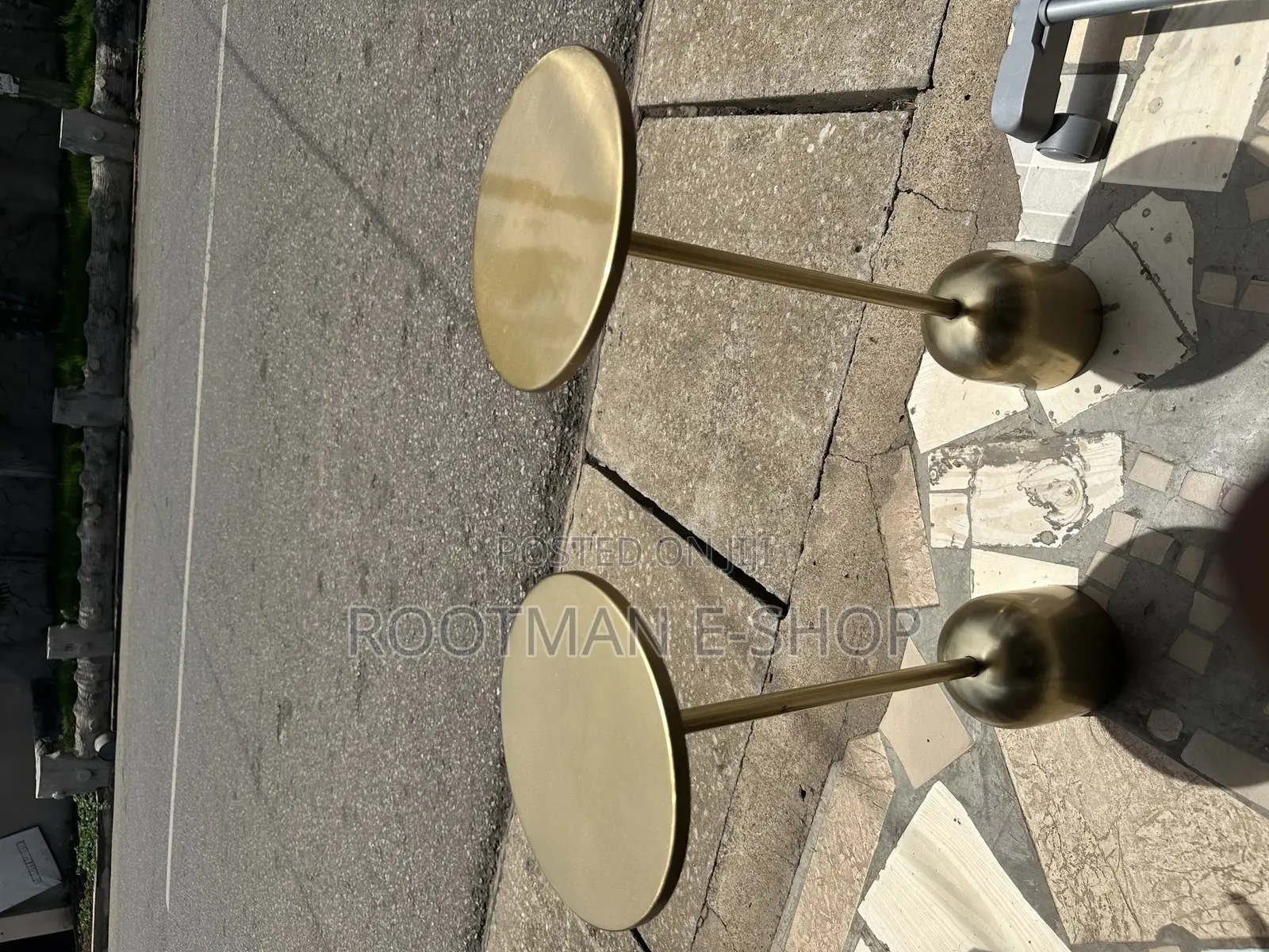 2 Piece Habitat Martini Side Tables in a Brushed Gold Finish