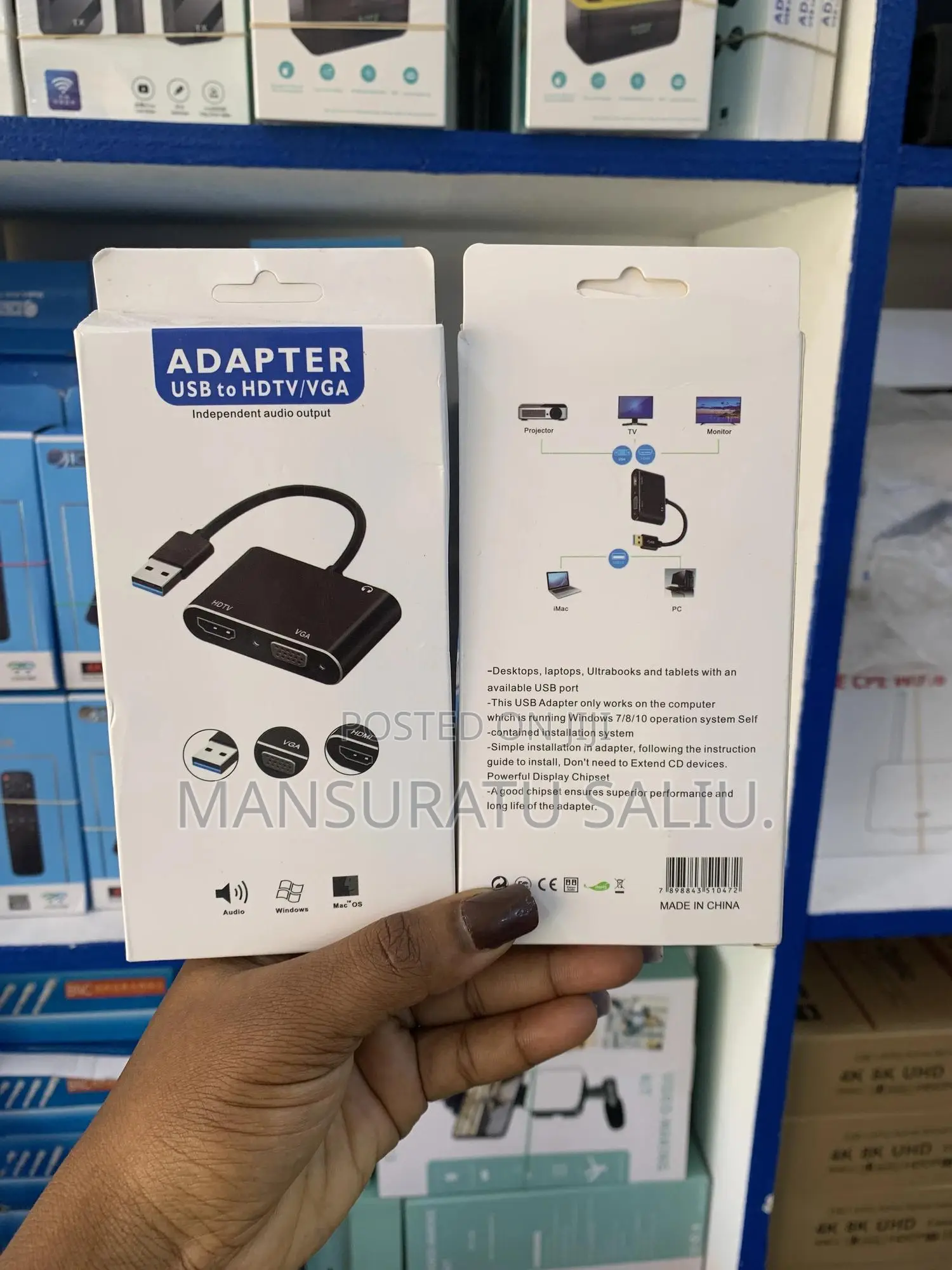 Adapter Usb to HDTV/Vga Independent Audio Output
