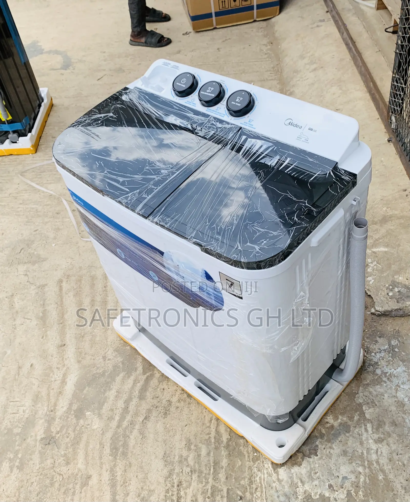 Accurate Midea 7 Kg Semi Automatic Top Load Washing Machine, White