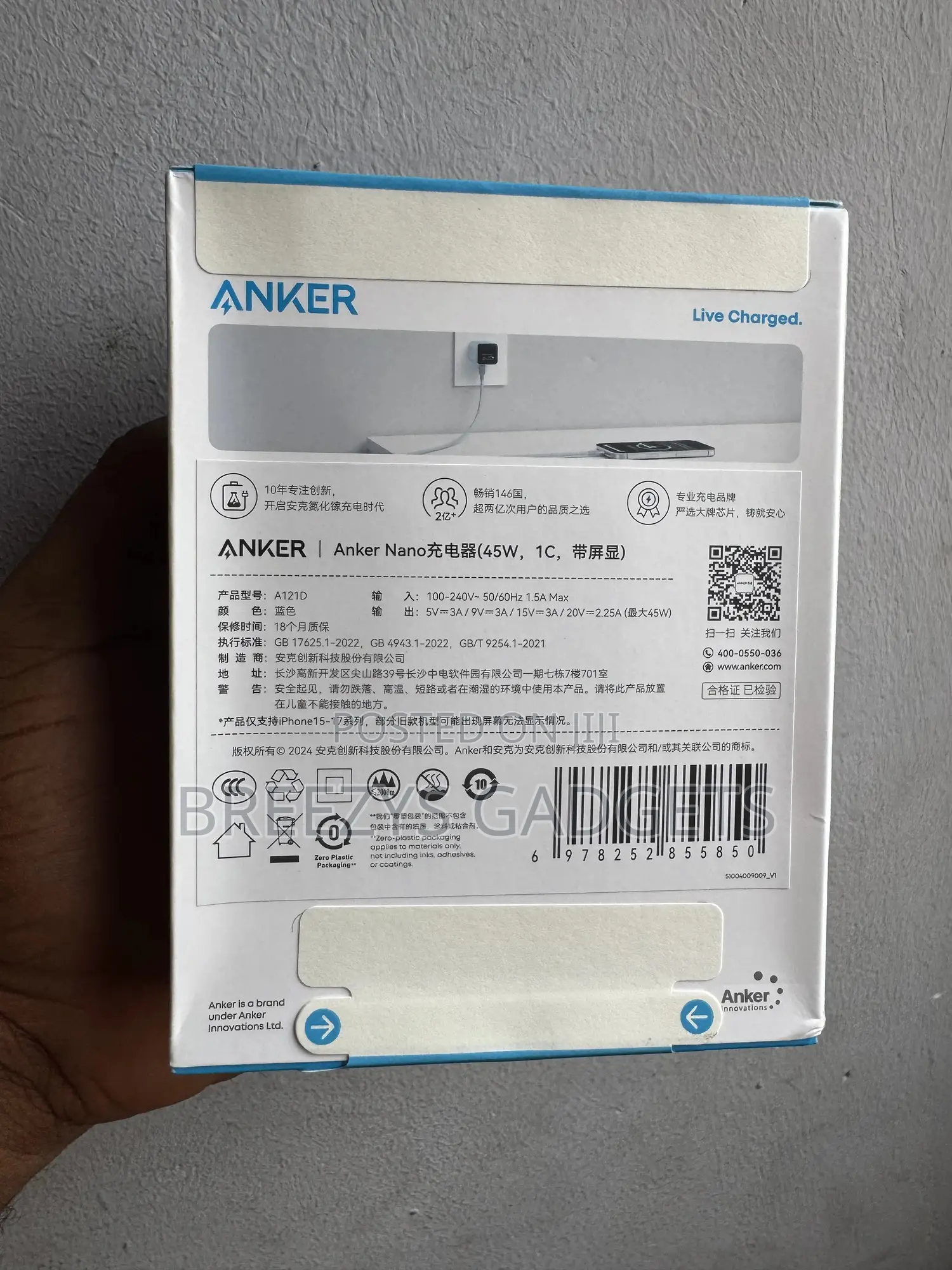 New Original Anker Nano Smart 45w Fast Charging