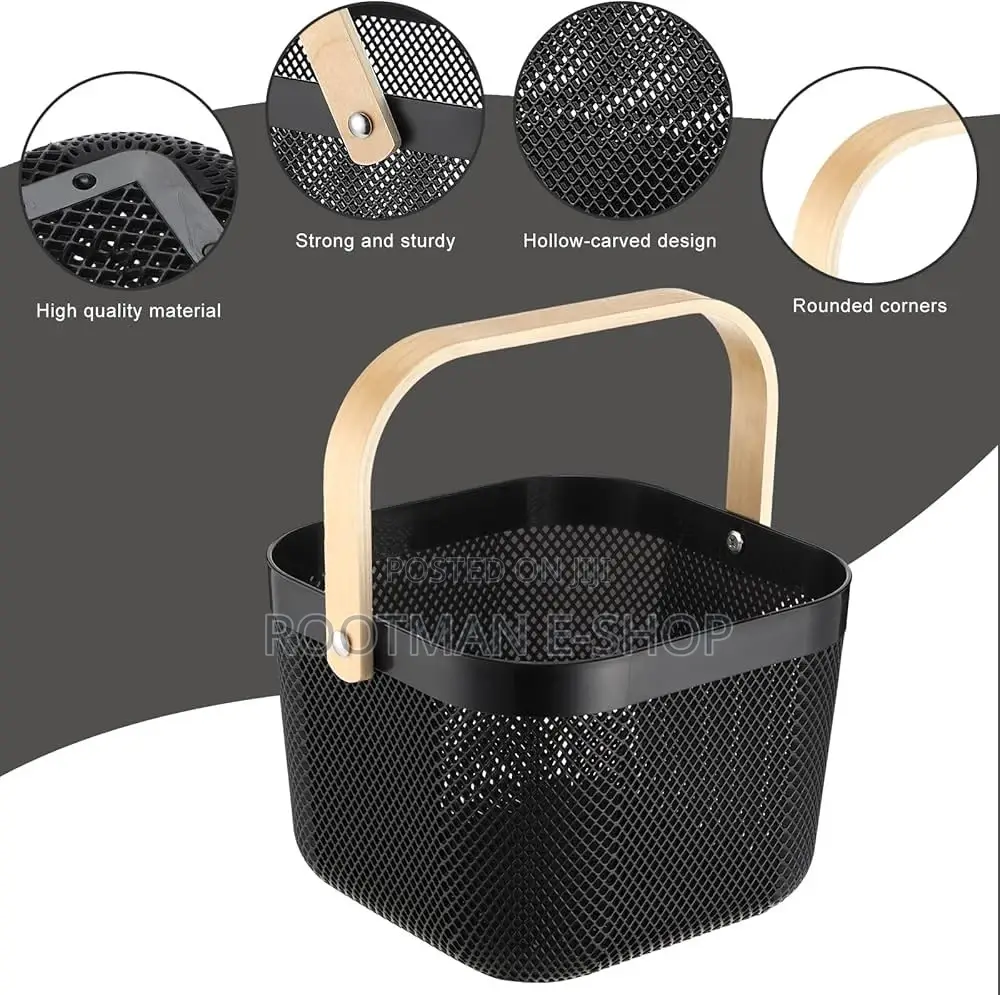 Roshtia 6 Pcs Plastic Mesh Storage Basket With Handle 9.8 X 10.2 X
