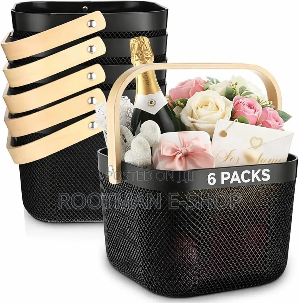 Roshtia 6 Pcs Plastic Mesh Storage Basket With Handle 9.8 X 10.2 X