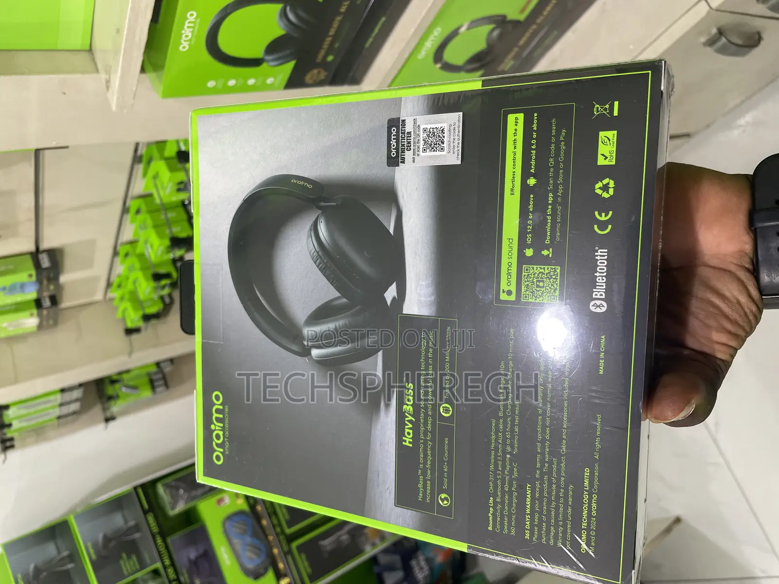 Oraimo Boompop Lite (Ohp-317) Wireless Headphones - 65-Hour Playtime
