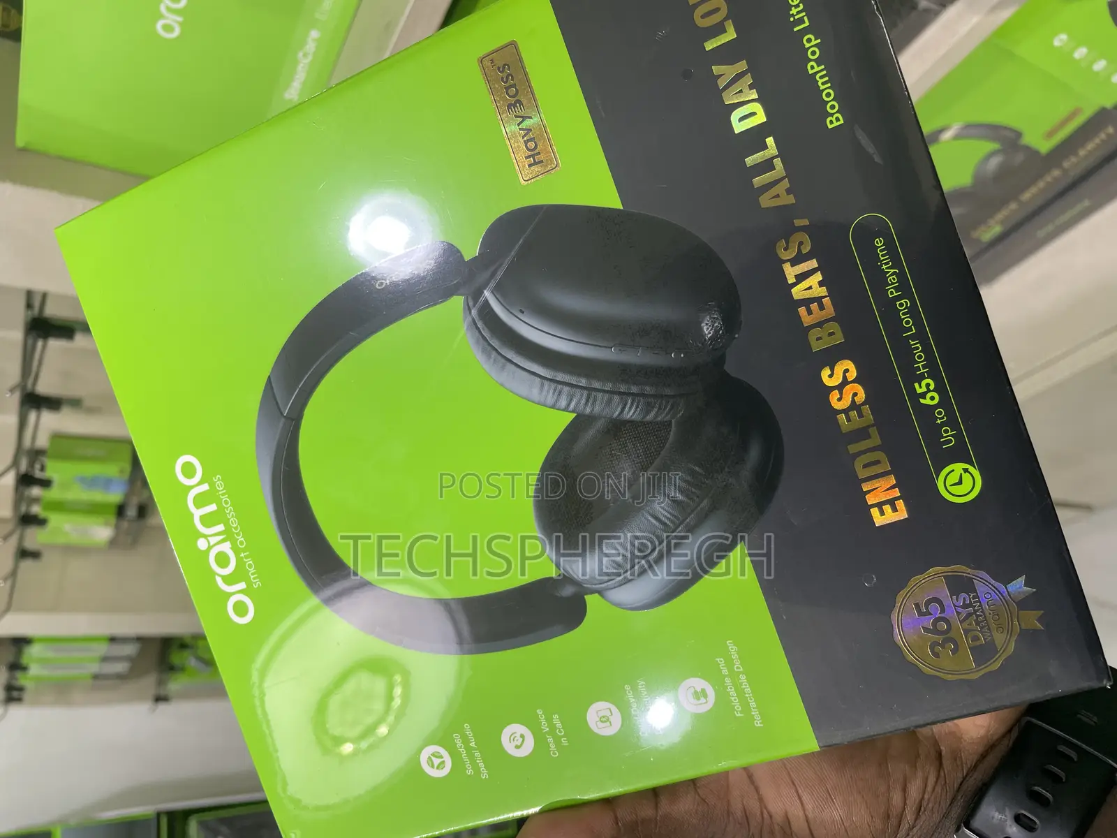 Oraimo Boompop Lite (Ohp-317) Wireless Headphones - 65-Hour Playtime