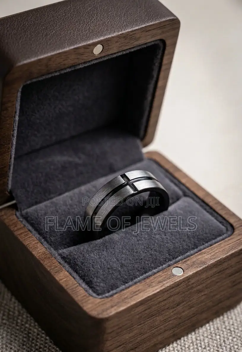 Black And Silver Valor Wedding Ring For Men