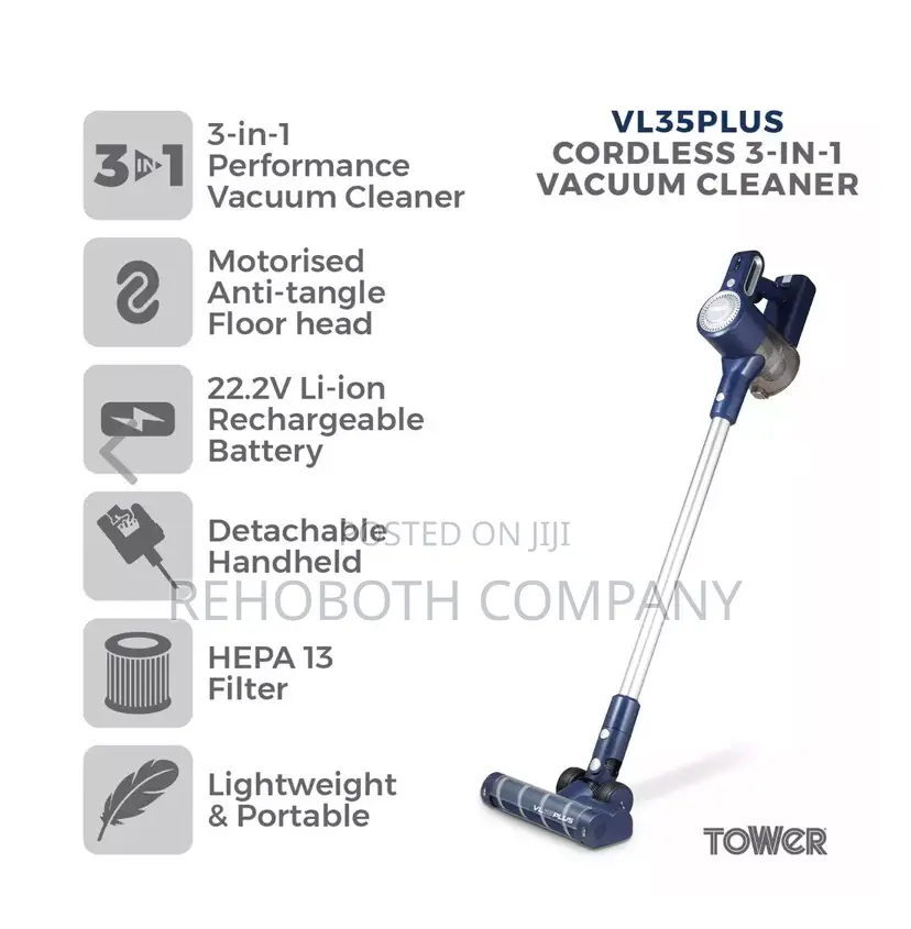 Tower Vl35 Plus Anti Tangle Vacuum Cleaner 3-in-1 Dc 150w Blue