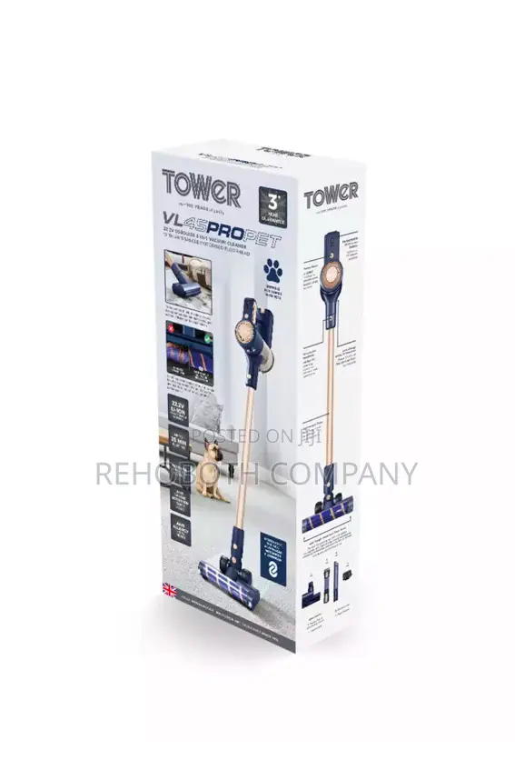 Tower Vl45 Pro Pet Anti Tangle Cordless 3-in-1 Pole Vacuum