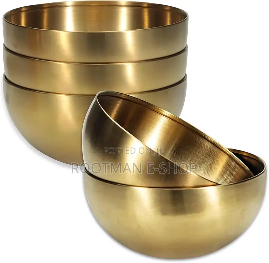 5 Pack 25 Oz Stainless Steel Bowl Set, Heat Insulated Metal Soup Bowls