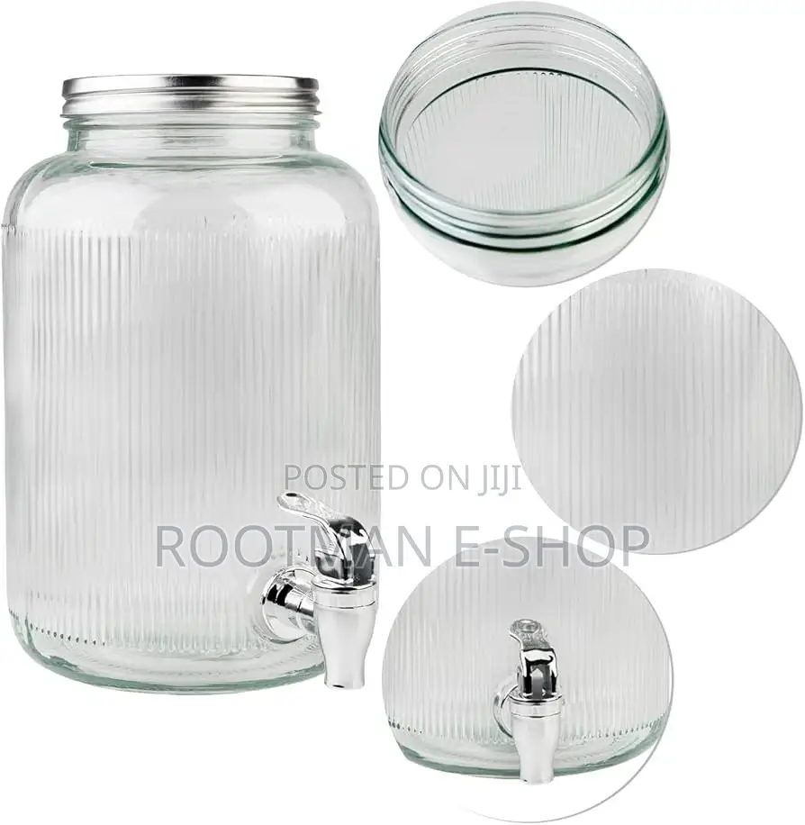 Drinks Dispenser With Drip-Proof Tap - Glass Water Dispenser With Lid