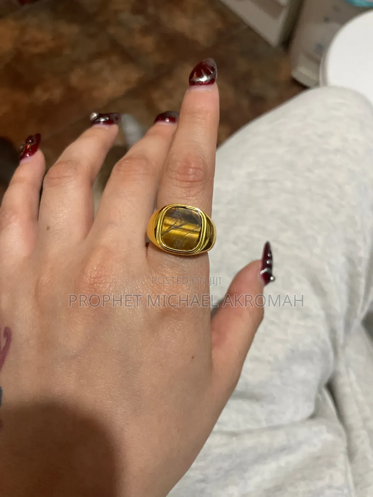Tiger Eye Natural Stone Ring