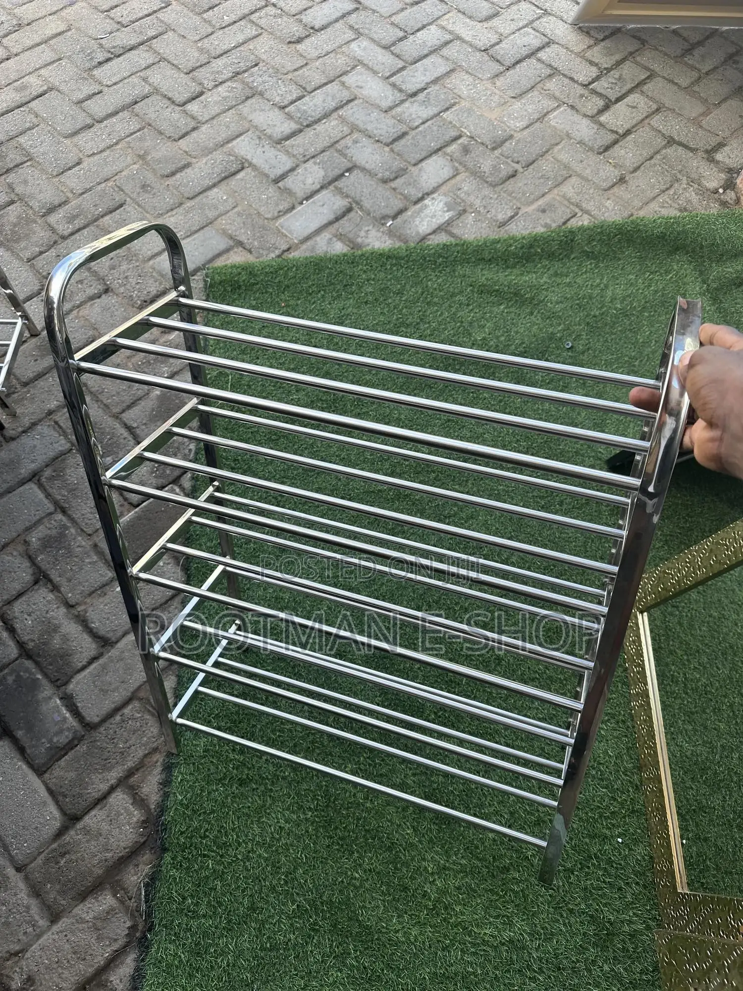Stainless Steel Portable Folding Shoe Rack Book Cloth Shelf Storage