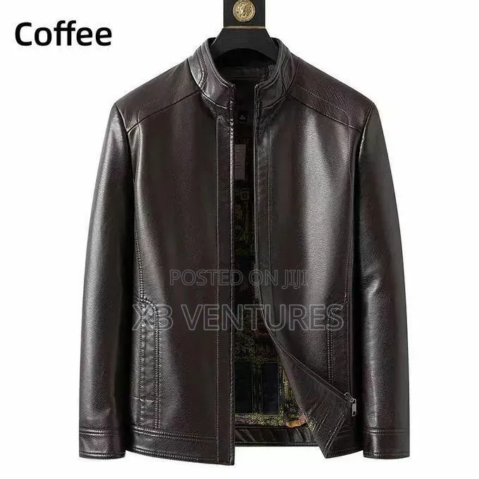 Windproof Leather Jacket-Coffee