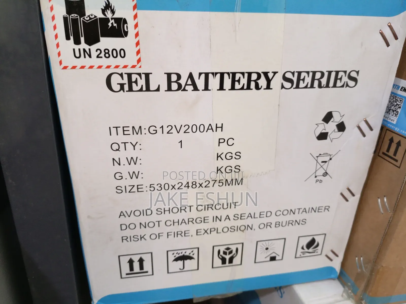 Gel Battery 12v 200ah