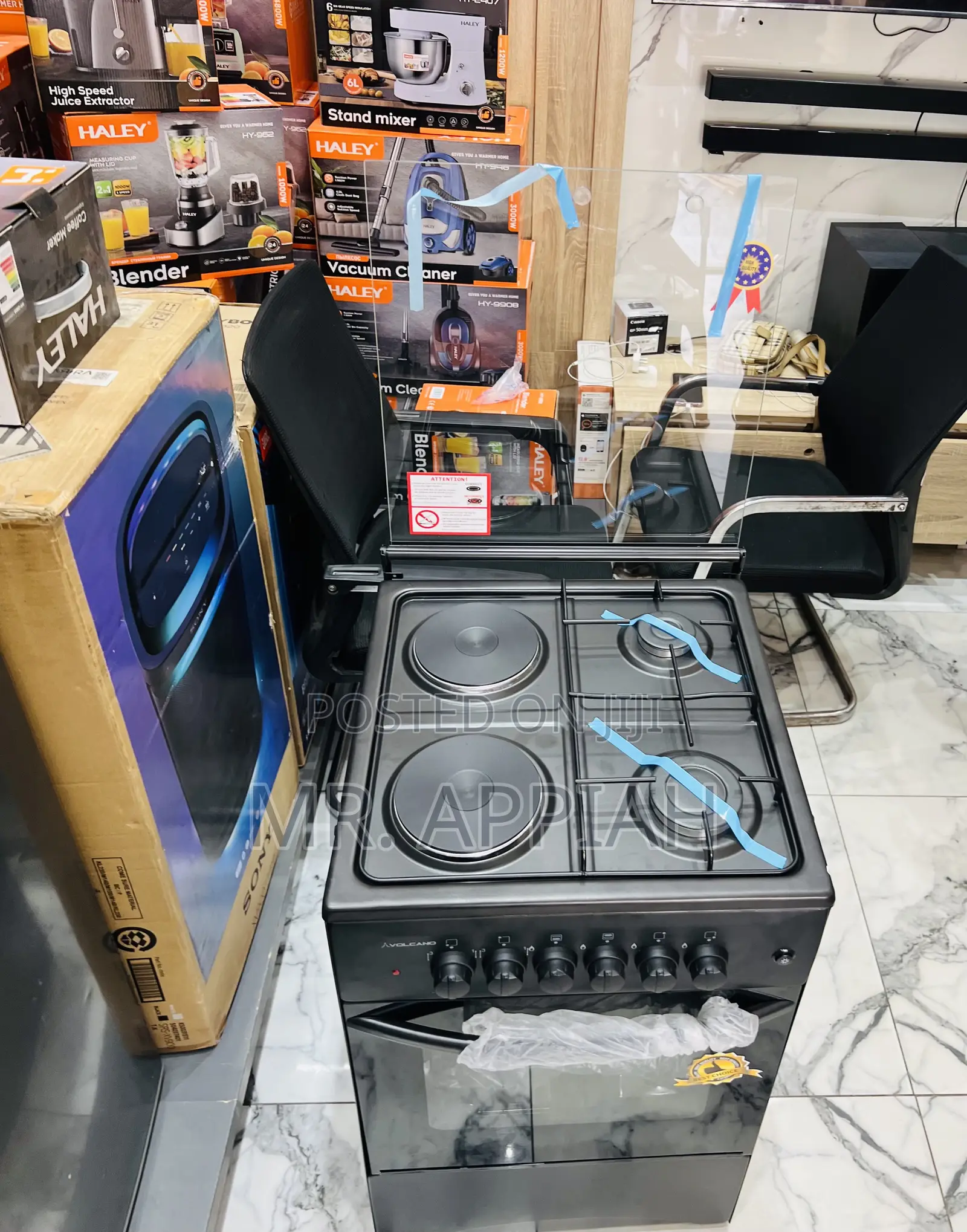 Authentic Volcano 50x50 Freestanding 2 + 2 Electric Burner(Black)