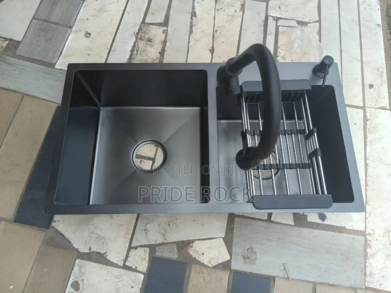Black, Gold, Chrome Double Kitchen Cabinet Sink