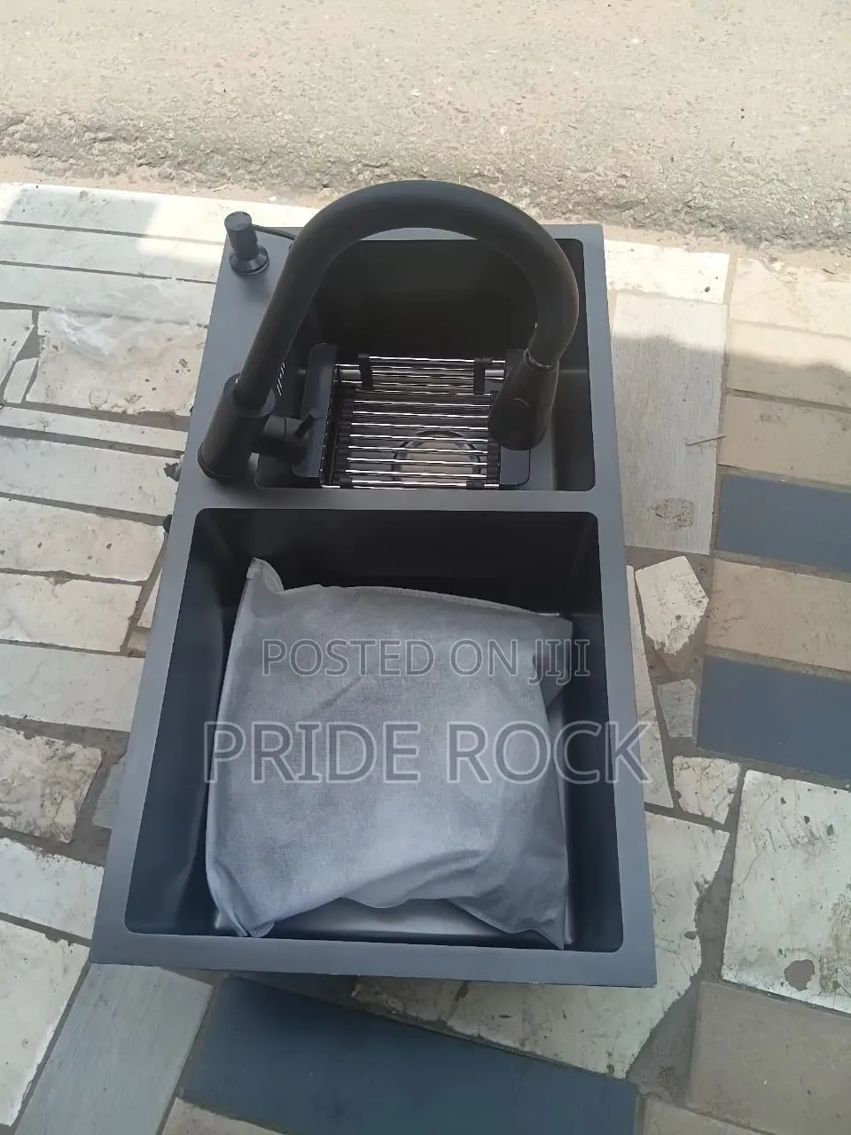 Black, Gold, Chrome Double Kitchen Cabinet Sink