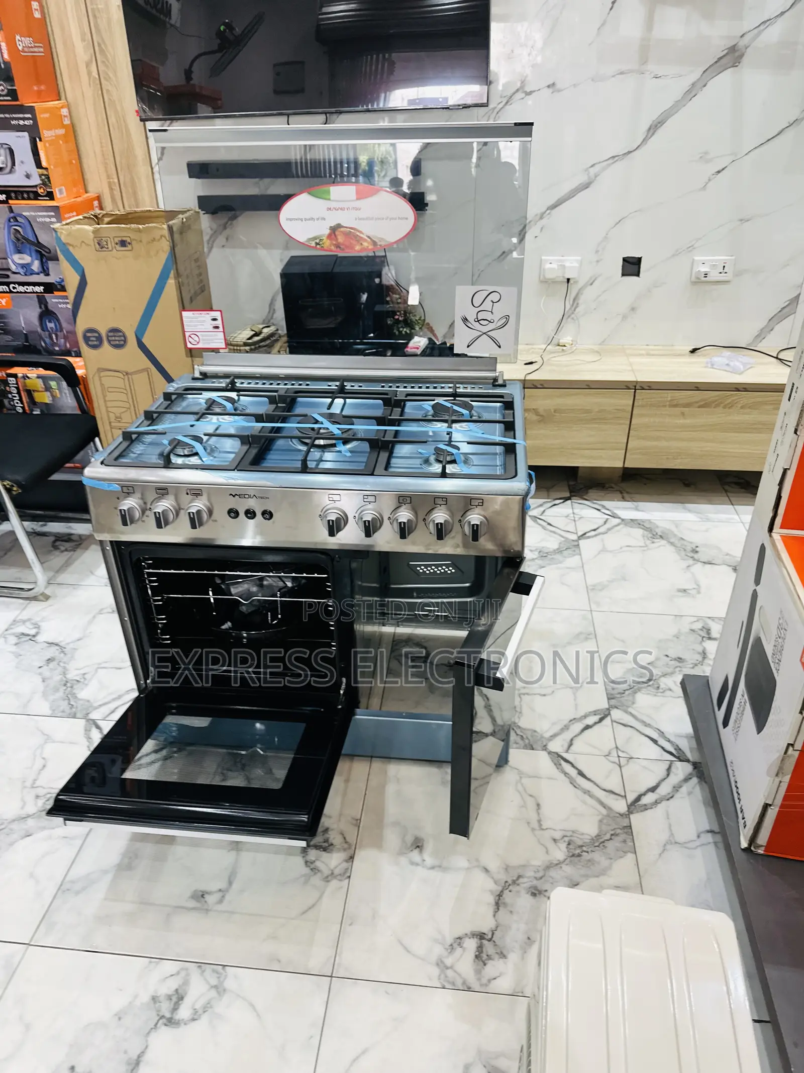 Stainless Steel Gas Cooker Oven Grill Midea Tech 5burner 60/90