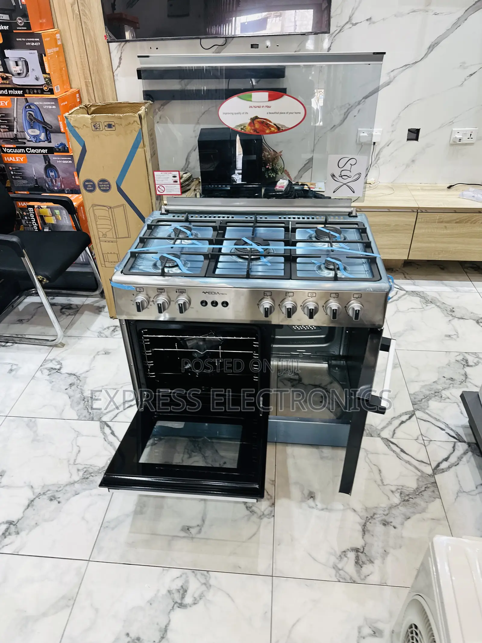 5b 60/90 Gas Cooker Oven Grill Midea Tech Grey