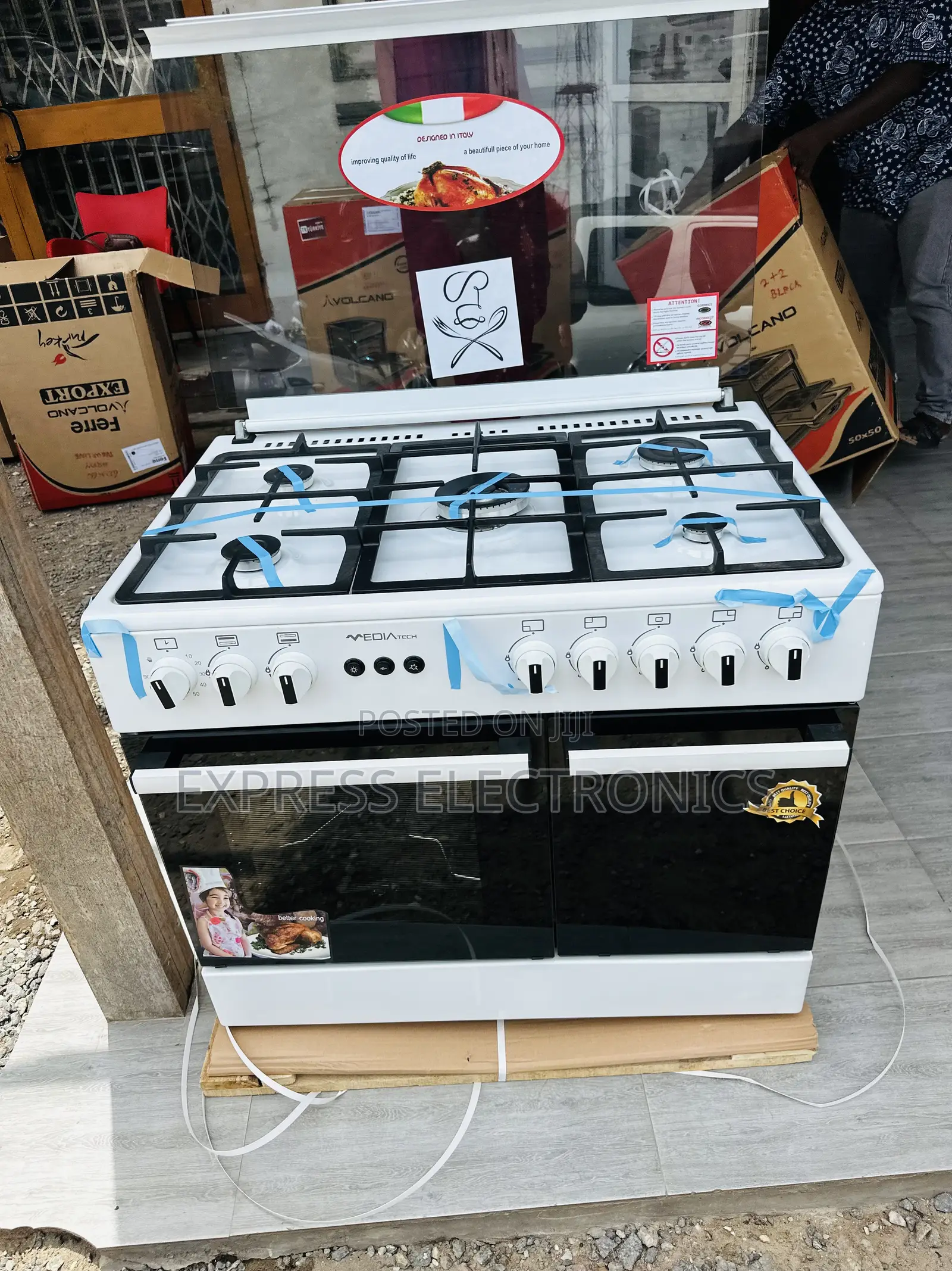 Text Us for Gas Cooker Oven Midea Tech 5burner 60/90 Grill