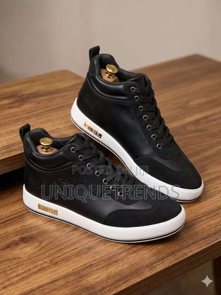 High Quality Diesel Ankle Boots (Black and White)